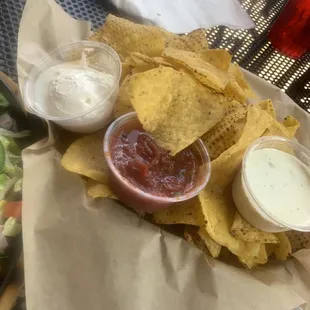 Chips on the side for Nachos