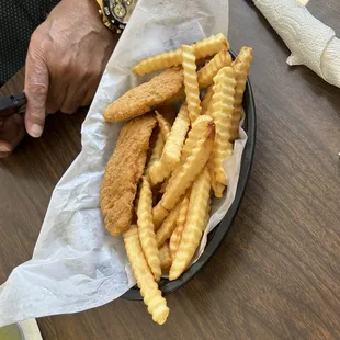 Chicken strips and fries