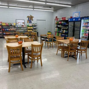 tables and chairs