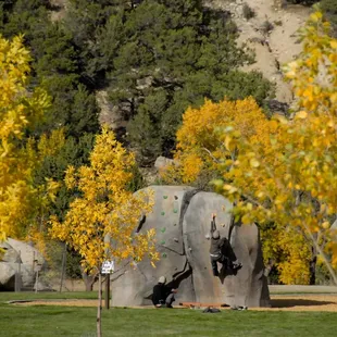This bouldering park is a short walk from all of our properties. There&apos;s also a rocks and ropes course for the kiddos!