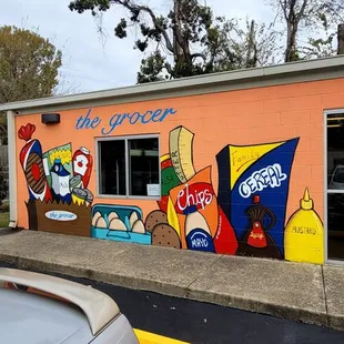 a mural on the side of a building