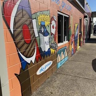 a mural on the side of a building