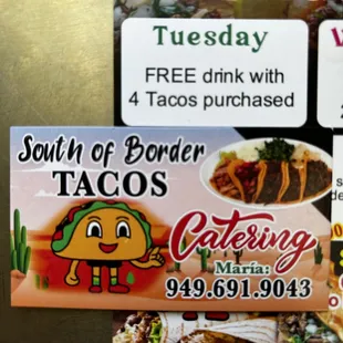 Tuesday special all day 1-10:30pm