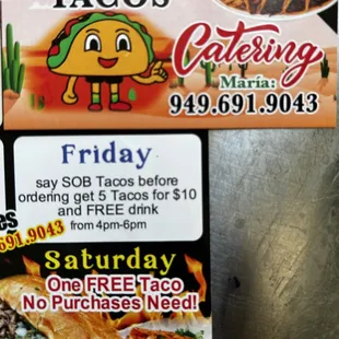 Friday special all day 1-10:30