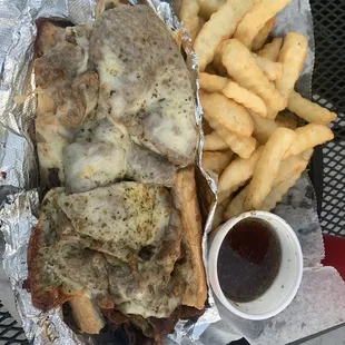 Italian Beef Sandwich with cheese