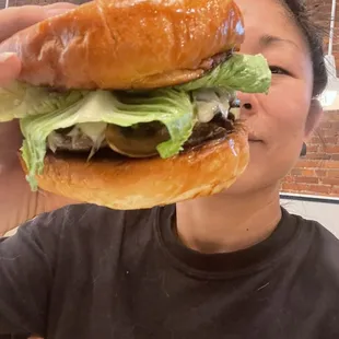 A delicious burger the size of my head!!