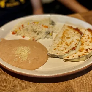 Kids cheese quesadillas....