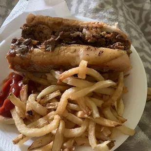 Surf n turf philly with fries