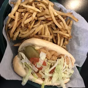 Fried shrimp poboy - Friday special $6.99