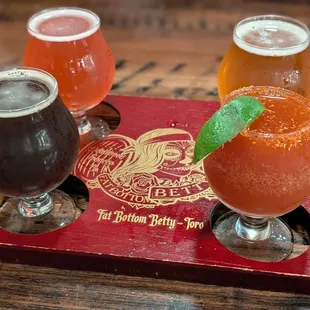 Cranberry Lemon Sour, Walkin' on the Sun, Nights on Broadway, Flying Chancla michelada