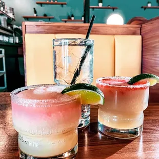 Prickly pear + strawberry margarita