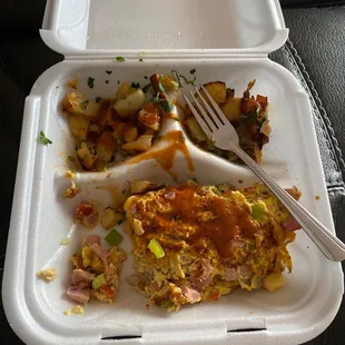 Omelette I had to flavor.... I expected it to come with flavor....Nope, just too much to do they only cook