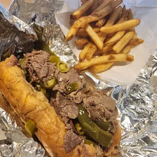 Money shot! Italian Beef and hand cut fries!