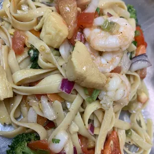 Shrimp and scallop pasta