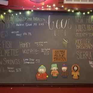 a blackboard with a list of food items