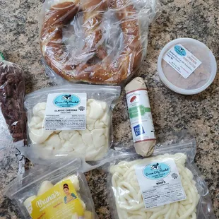 a variety of food items