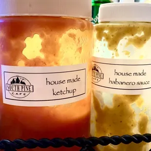 two jars of homemade hot sauce