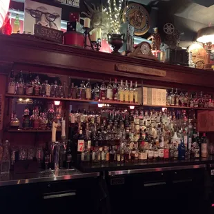 the bar with many bottles of alcohol