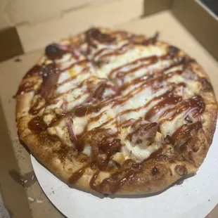 6-inch -- made my own BBQ Chicken Pizza