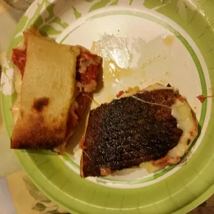 This Calzone was extra crispy. 3/4
