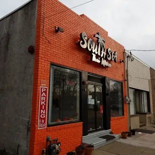 the front of the restaurant