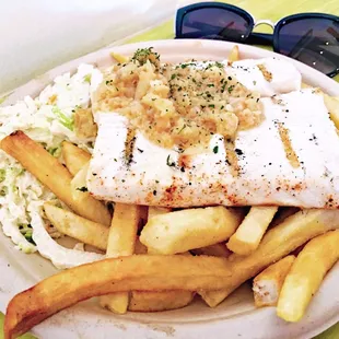 grilled ono garlic plate (garlic butter)