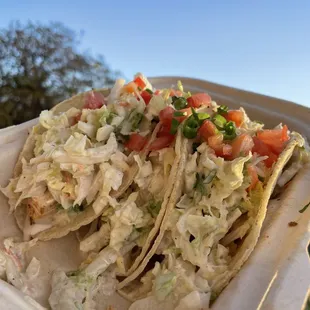 a close up of a taco