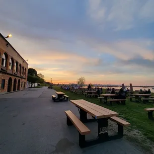 a view of a sunset over the ocean