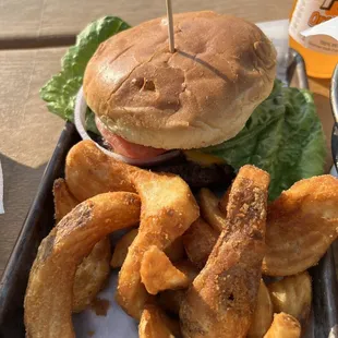 Hoan Bridge Burger with Sidewinder Fries