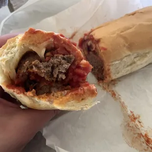 Delicious meat ball sandwich
