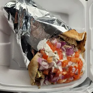 Gyro with chicken and lamb mix