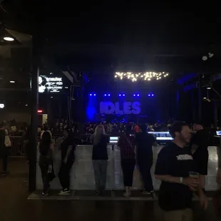 View of the stage from the back of the ballroom