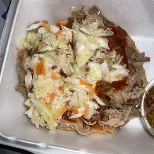 Inside pulled pork sandwich