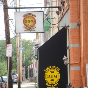 We can be found on 17th Street, looking towards the river from Carson Street.