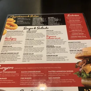 Menu as of 10/2019