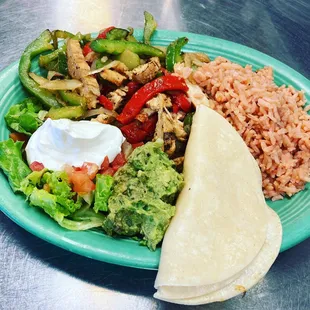 a plate of mexican food