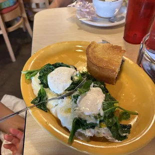 Dill eggs with corn muffin!