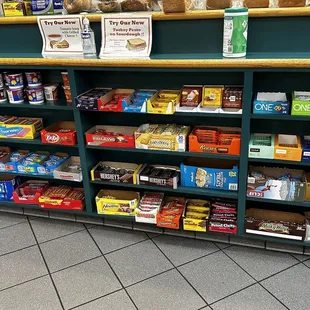 shelves of food and snacks