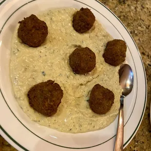 Hummus and falafel .. light &amp; fluffy