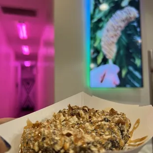 a television in the background