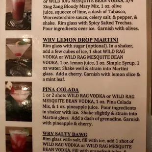 Drink Menu...