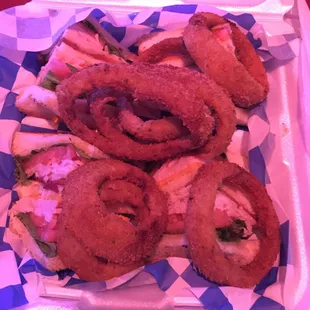 Club sandwich plate....w onion rings