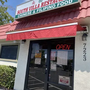 the front of the restaurant