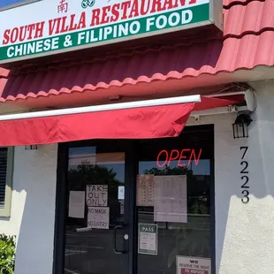the front of the restaurant