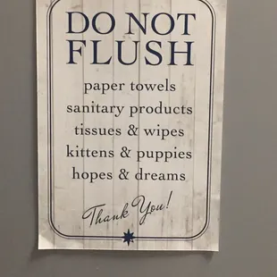 don't flush sign
