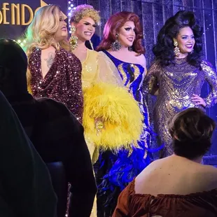 a group of women dressed in costumes