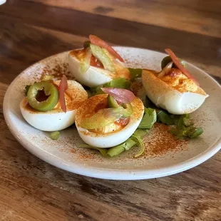 Bloody Mary Deviled Eggs