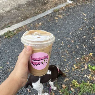 oat iced latte w lavender