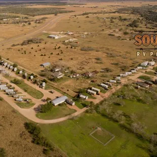 Aerial view of Southbound RV Park and Cabins