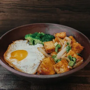 teriyaki tofu rice bowl